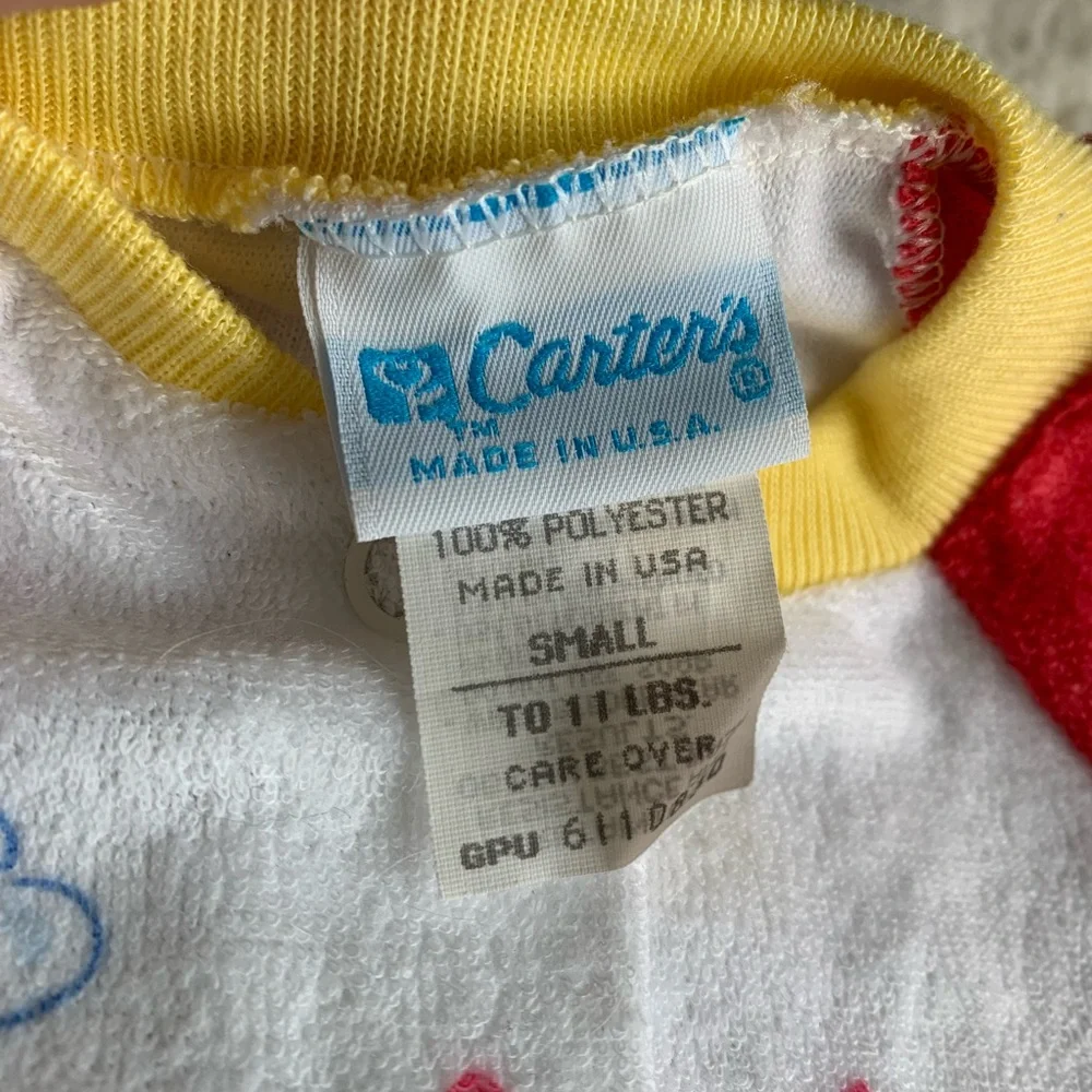 VTG Carters Nursery Rhyme Humpty Dumpty Baby Boy Newborn‎ Footed Onesie